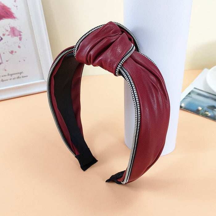 Wholesale red leather fabric headband JDC-HD-O382 Headband 潮炫 J Wholesale Jewelry JoyasDeChina Joyas De China