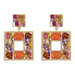 Wholesale red rhinestone earrings JDC-ES-Qiand004 Earrings 纤迪 gules Wholesale Jewelry JoyasDeChina Joyas De China