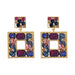 Wholesale red rhinestone earrings JDC-ES-Qiand004 Earrings 纤迪 purple Wholesale Jewelry JoyasDeChina Joyas De China