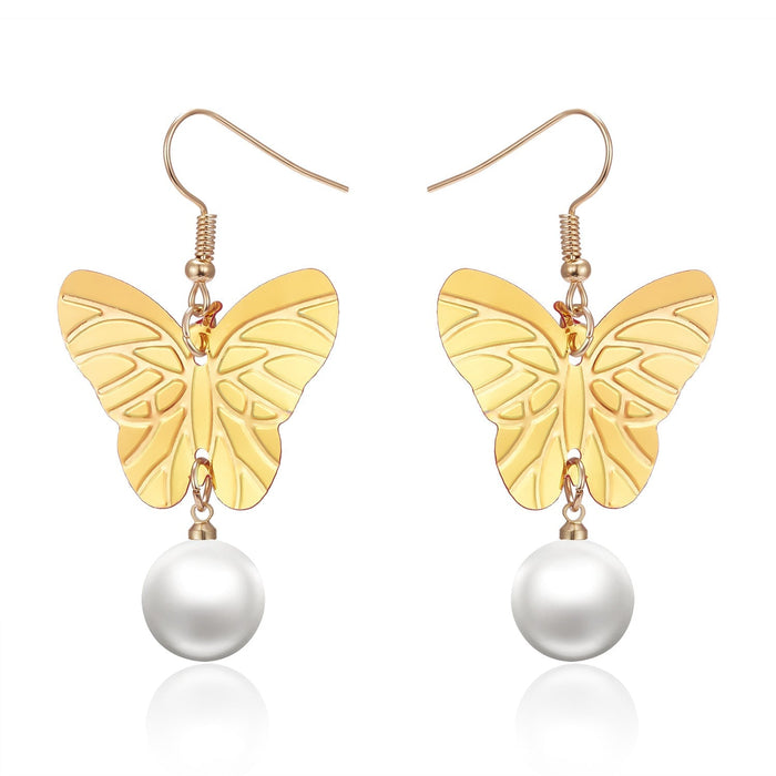 Wholesale Resin Butterfly Ear Hooks JDC-ES-GM007 Earrings 冈麦 YellowER21Y0711-1 Wholesale Jewelry JoyasDeChina Joyas De China