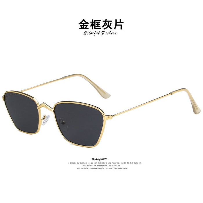 Wholesale Resin Sunglasses JDC-SG-PLS012 Sunglasses 普琳丝 Gold frame grey / Wholesale Jewelry JoyasDeChina Joyas De China