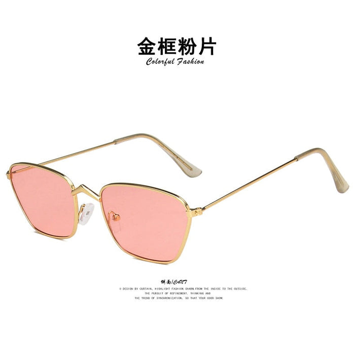 Wholesale Resin Sunglasses JDC-SG-PLS012 Sunglasses 普琳丝 Gold frame pink / Wholesale Jewelry JoyasDeChina Joyas De China