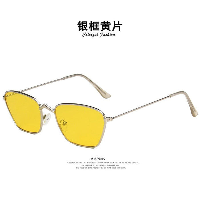 Wholesale Resin Sunglasses JDC-SG-PLS012 Sunglasses 普琳丝 silver frame yellow / Wholesale Jewelry JoyasDeChina Joyas De China