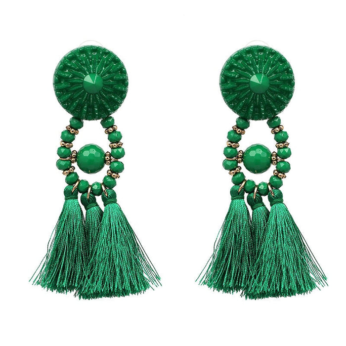 Wholesale resin tassel earrings JDC-ES-LIUM023 Earrings 榴芒 Wholesale Jewelry JoyasDeChina Joyas De China