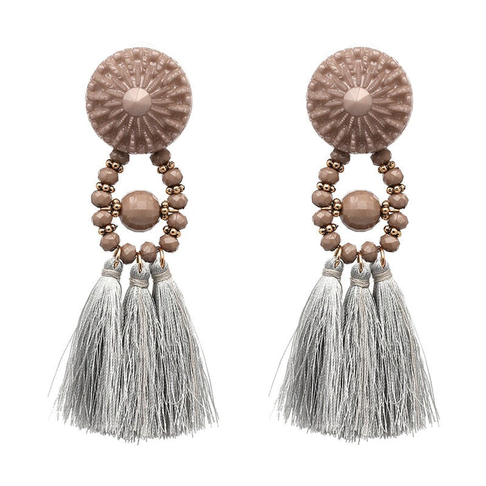 Wholesale resin tassel earrings JDC-ES-LIUM023 Earrings 榴芒 Wholesale Jewelry JoyasDeChina Joyas De China