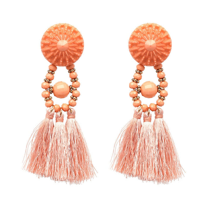 Wholesale resin tassel earrings JDC-ES-LIUM023 Earrings 榴芒 Wholesale Jewelry JoyasDeChina Joyas De China