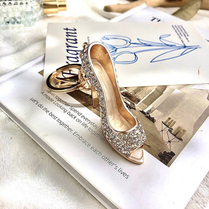 Wholesale Rhinestone Alloy High Heels Keychain MOQ≥2 JDC-KC-ChaoK002 Keychains 超凯 white Wholesale Jewelry JoyasDeChina Joyas De China