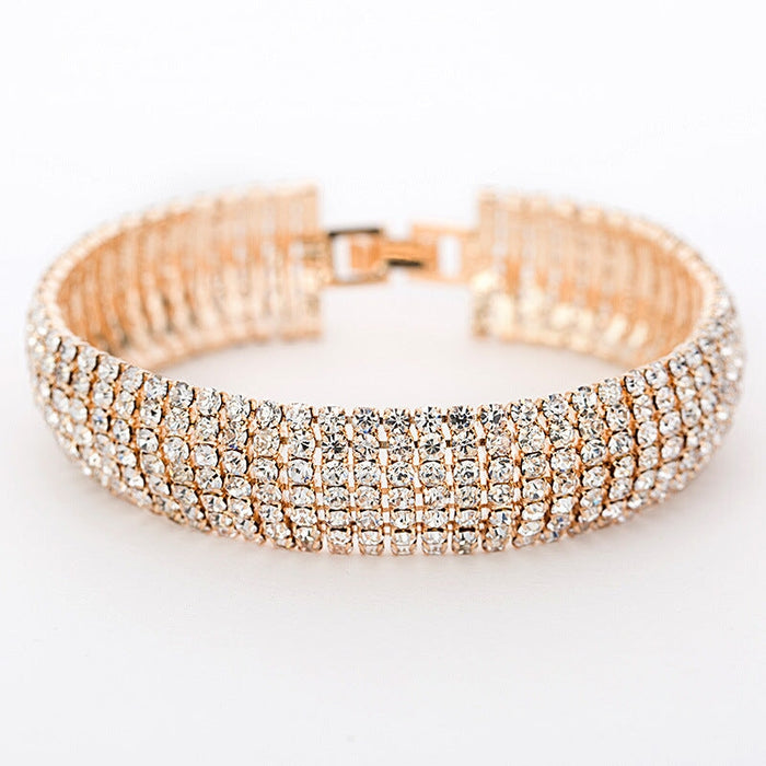 Wholesale rhinestone crystal gold bracelet JDC-BT-ZHONGW004 Bracelet 众薇 Wholesale Jewelry JoyasDeChina Joyas De China