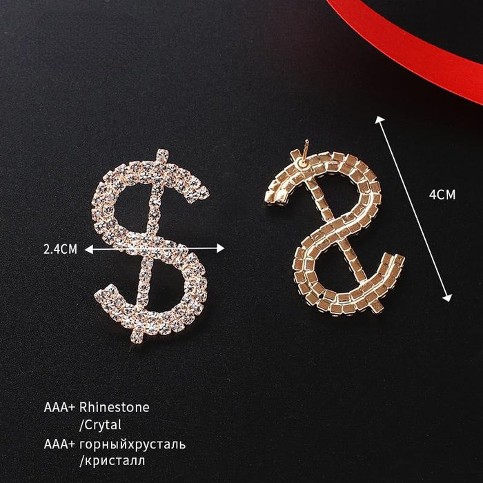Wholesale Rhinestone Dollar Earrings JDC-ES-ZHONGW021 Earrings 众薇 Wholesale Jewelry JoyasDeChina Joyas De China