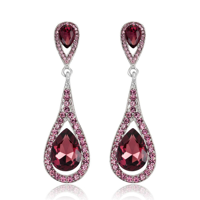 Wholesale rhinestone long alloy earrings JDC-ES-GSDB016 Earrings 丹比华比 Wholesale Jewelry JoyasDeChina Joyas De China