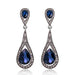 Wholesale rhinestone long alloy earrings JDC-ES-GSDB016 Earrings 丹比华比 Blue Wholesale Jewelry JoyasDeChina Joyas De China