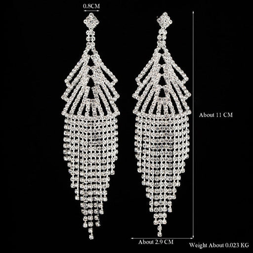 Wholesale Rhinestone Metal Tassel Earrings JDC-ES-ZHONGW023 Earrings 众薇 Wholesale Jewelry JoyasDeChina Joyas De China