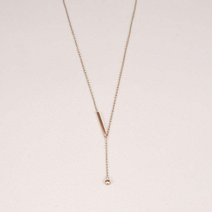 Wholesale Rose Gold Mini Single Diamond Stick Stainless Steel Gold Plated Necklace JDC-NE-YS066 Necklaces 艺昇 Wholesale Jewelry JoyasDeChina Joyas De China