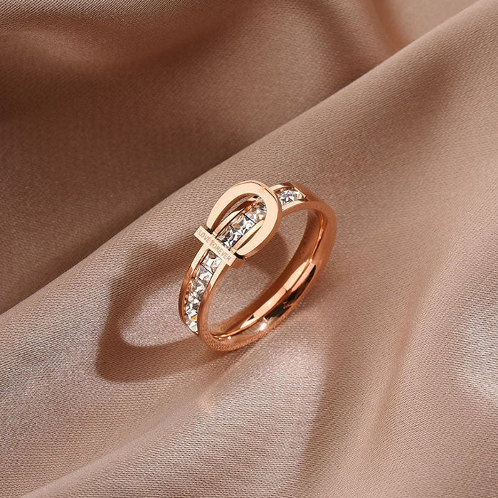 Wholesale rose gold stainless steel open ring rose JDC-RS-Aiqs001 Rings CADDCENG/卡帝臣实力 BD 6 Wholesale Jewelry JoyasDeChina Joyas De China