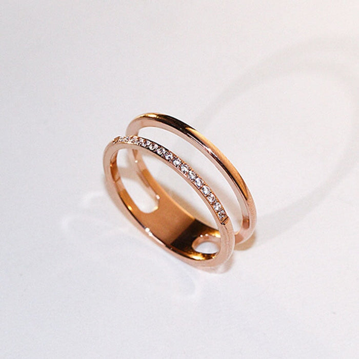 Wholesale rose gold stainless steel open ring rose JDC-RS-Aiqs001 Rings CADDCENG/卡帝臣实力 HS 6 Wholesale Jewelry JoyasDeChina Joyas De China