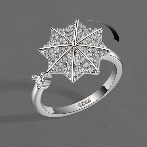 Wholesale Rotary Electroplated Copper Snowflake Ring JDC-RS-YZM086 Rings 伊之美 Wholesale Jewelry JoyasDeChina Joyas De China