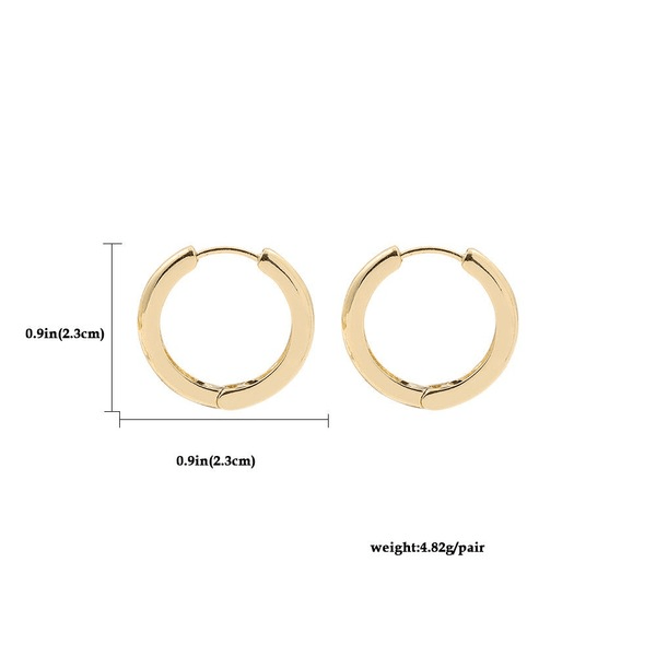 Wholesale Round Metal Gold Earrings JDC-ES-Ruol004 Earrings 若龙 Wholesale Jewelry JoyasDeChina Joyas De China