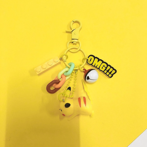 Wholesale Rubber Yellow Keychain （F）JDC-KC-Gongz002 Keychains 宫泽 Wholesale Jewelry JoyasDeChina Joyas De China