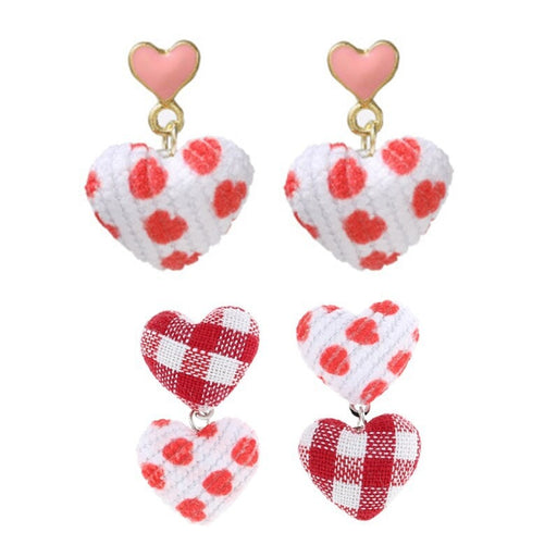 Wholesale S925 Silver Needle Metal Fabric Heart Earrings JDC-ES-Yizhong001 Earrings 怡众 Wholesale Jewelry JoyasDeChina Joyas De China