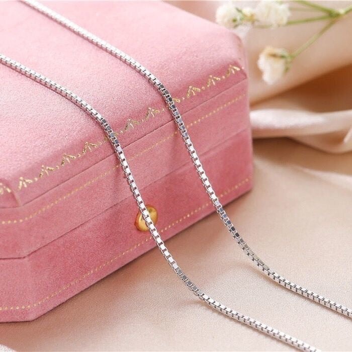 Wholesale s925 silver O-chain box chain clavicle necklace jewelry jewelry Necklaces JoyasDeChina S925 silver box chain (silver white) YS1071077 Wholesale Jewelry JoyasDeChina Joyas De China