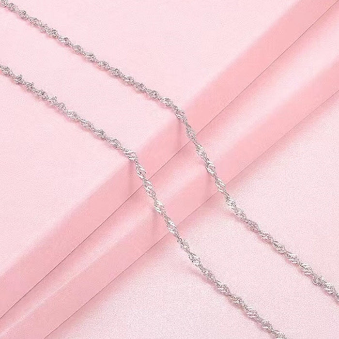 Wholesale s925 silver O-chain box chain clavicle necklace jewelry jewelry Necklaces JoyasDeChina S925 Silver Water Wave Chain YS1071076 Wholesale Jewelry JoyasDeChina Joyas De China