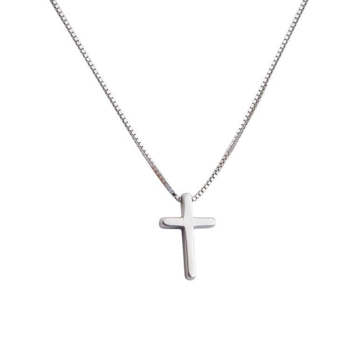 Wholesale S925 sterling silver simple cross necklace women's clavicle chain all-match pendant necklace Necklaces JoyasDeChina Wholesale Jewelry JoyasDeChina Joyas De China