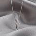 Wholesale S925 sterling silver simple cross necklace women's clavicle chain all-match pendant necklace Necklaces JoyasDeChina [White Gold]] 925 silver Wholesale Jewelry JoyasDeChina Joyas De China