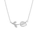 Wholesale s925 Sterling Silver Tulip Necklace Women's Elegant Flower Clavicle Chain Necklaces JoyasDeChina XL0077 Tulip chalcedony necklace (White Gold) 925 Silver Wholesale Jewelry JoyasDeChina Joyas De China