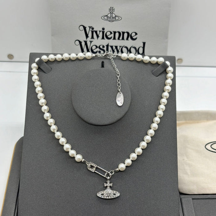Wholesale Saturn Pearl Necklace Women's Style Pin Stereo Planet Neck Chain Wool Chain Clavicle Chain Necklaces JoyasDeChina Wholesale Jewelry JoyasDeChina Joyas De China