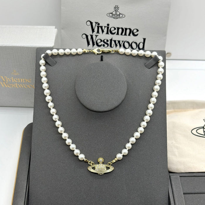 Wholesale Saturn Pearl Necklace Women's Style Pin Stereo Planet Neck Chain Wool Chain Clavicle Chain Necklaces JoyasDeChina Gold classic pearl necklace Wholesale Jewelry JoyasDeChina Joyas De China
