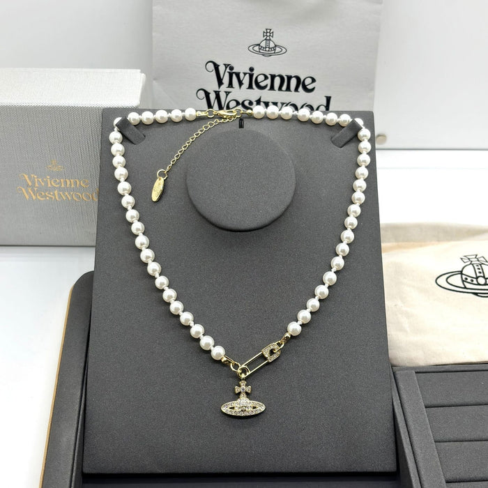 Wholesale Saturn Pearl Necklace Women's Style Pin Stereo Planet Neck Chain Wool Chain Clavicle Chain Necklaces JoyasDeChina Pin pearl gold necklace Wholesale Jewelry JoyasDeChina Joyas De China