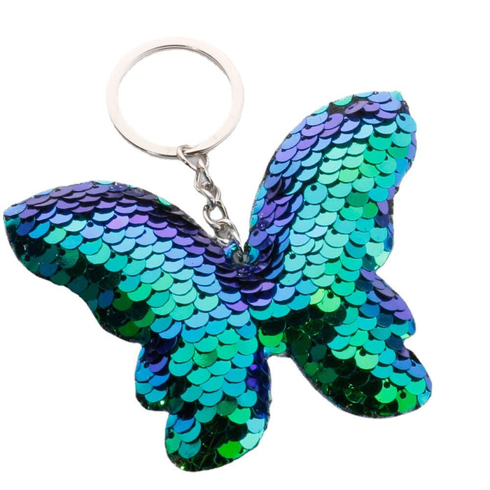 Wholesale Sequin PET Metal Butterfly Keychain JDC-KC-DY012 Keychains 帝雁 Wholesale Jewelry JoyasDeChina Joyas De China