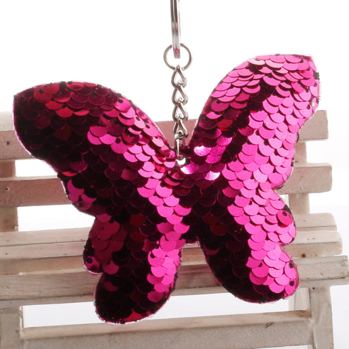 Wholesale Sequin PET Metal Butterfly Keychain JDC-KC-DY012 Keychains 帝雁 Wholesale Jewelry JoyasDeChina Joyas De China