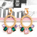 Wholesale set diamond alloy earrings JDC-ES-LIUM038 Earrings 榴芒 Wholesale Jewelry JoyasDeChina Joyas De China