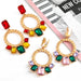 Wholesale set diamond alloy earrings JDC-ES-LIUM038 Earrings 榴芒 Wholesale Jewelry JoyasDeChina Joyas De China