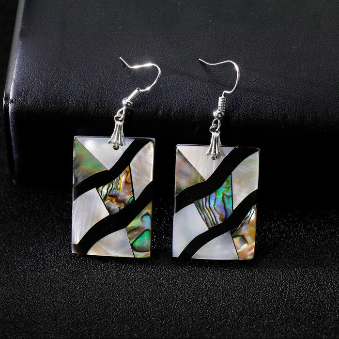 Wholesale shell material rectangular earrings JDC-ES-GSDB026 Earrings 丹比华比 Wholesale Jewelry JoyasDeChina Joyas De China