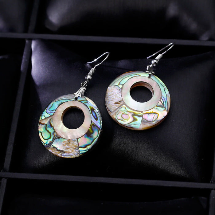 Wholesale shell round earrings JDC-ES-GSDB018 Earrings 丹比华比 Wholesale Jewelry JoyasDeChina Joyas De China