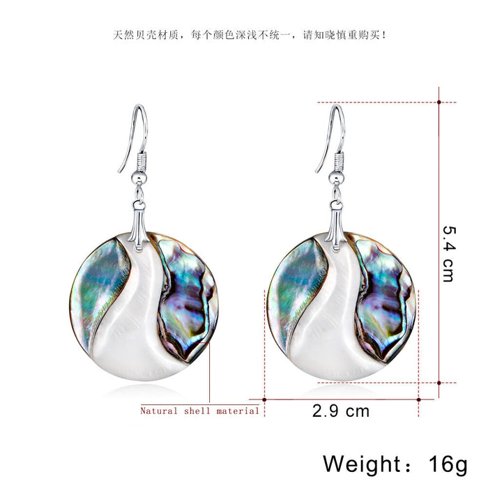 Wholesale shell round earrings JDC-ES-GSDB025 Earrings 丹比华比 Wholesale Jewelry JoyasDeChina Joyas De China