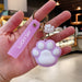 Wholesale silicone cat cat paw car keychains JDC-KC-Aolong004 Keychains 傲龙 Glue dropping cat claw purple Wholesale Jewelry JoyasDeChina Joyas De China