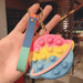 Wholesale Silicone Decompression Coin Purse Keychain JDC-KC-FeiRun020 Keychains 飞润 Colorful pink-planet bag Wholesale Jewelry JoyasDeChina Joyas De China