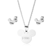 Wholesale Silver Little Mouse Stainless Steel Necklace Earrings Set JDC-ES-MINGM004 Earrings 敏萌 Wholesale Jewelry JoyasDeChina Joyas De China