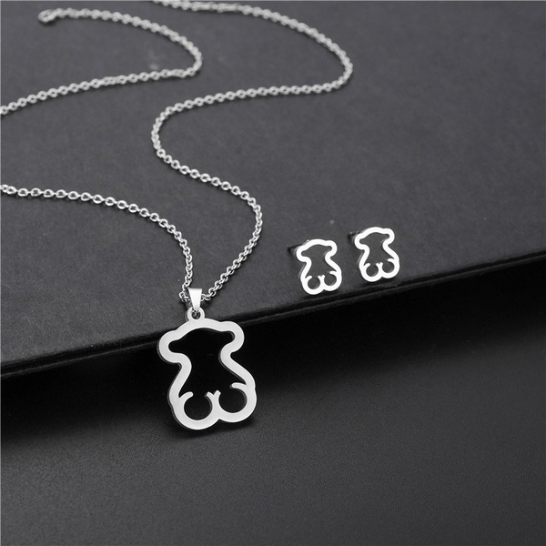 Wholesale silver stainless steel earring set JDC-ES-MINGM031 Earrings 敏萌 Wholesale Jewelry JoyasDeChina Joyas De China