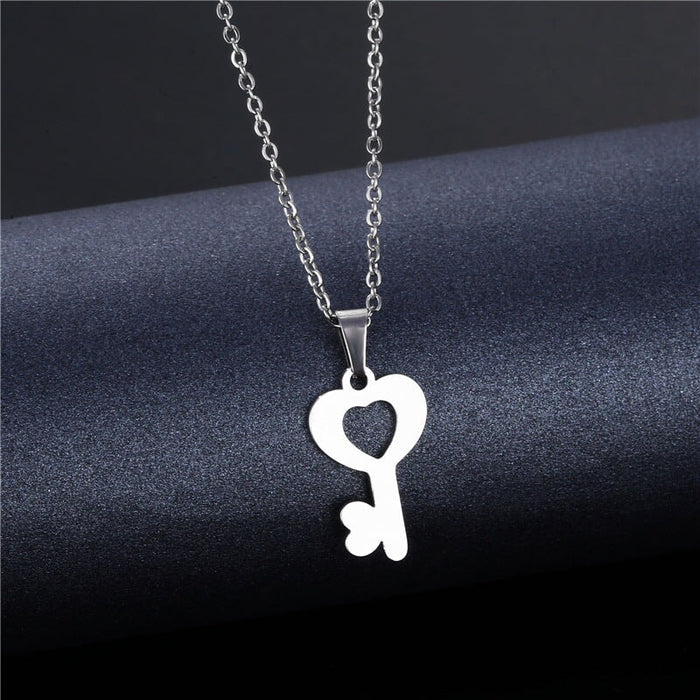 Wholesale silver stainless steel necklace JDC-NE-MINGM001 Necklace 敏萌 XL237 Wholesale Jewelry JoyasDeChina Joyas De China