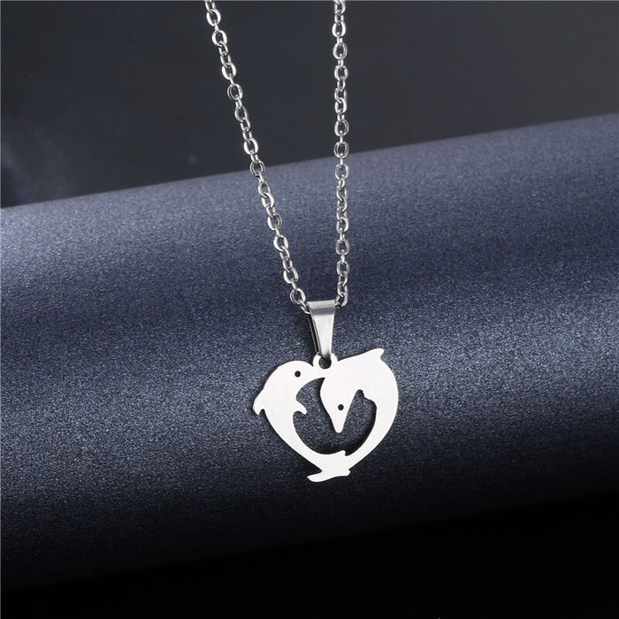 Wholesale silver stainless steel necklace JDC-NE-MINGM001 Necklace 敏萌 XL246 Wholesale Jewelry JoyasDeChina Joyas De China