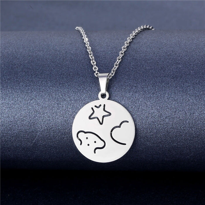 Wholesale silver stainless steel necklace JDC-NE-MINGM001 Necklace 敏萌 XL253 Wholesale Jewelry JoyasDeChina Joyas De China