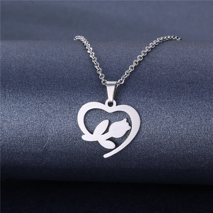 Wholesale silver stainless steel necklace JDC-NE-MINGM001 Necklace 敏萌 XL254 Wholesale Jewelry JoyasDeChina Joyas De China
