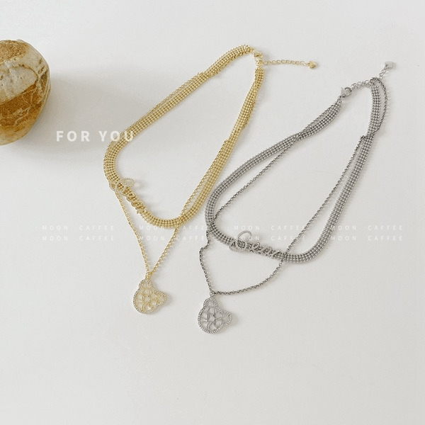 Wholesale Silver Zircon Letter Clavicle Necklace（F） JDC-NE-Jiaj003 necklaces 嘉静 Wholesale Jewelry JoyasDeChina Joyas De China