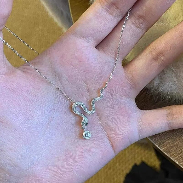 Wholesale simple atmosphere titanium steel non-fading titanium steel necklace with diamond necklace Necklaces JoyasDeChina Wholesale Jewelry JoyasDeChina Joyas De China