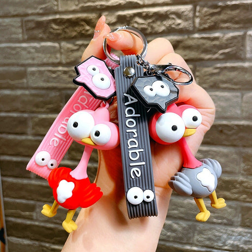 Wholesale Simulation Flamingo Keychain Pendant Cartoon Cute Personality School Bag Hanging Chain Keychains JoyasDeChina Wholesale Jewelry JoyasDeChina Joyas De China