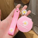 Wholesale Small Daisy Makeup Mirror Silicone Keychain JDC-KC-FeiRun019 Keychains 飞润 Wholesale Jewelry JoyasDeChina Joyas De China